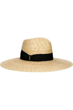 Borsalino Tilbehør, Dame, Hvid, M, Håndvævet stråhat med grosgrainbånd