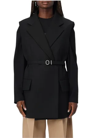 Jil Sander Jakke, Dame, Sort, S, Uld, Sort Uld Blazer Vest