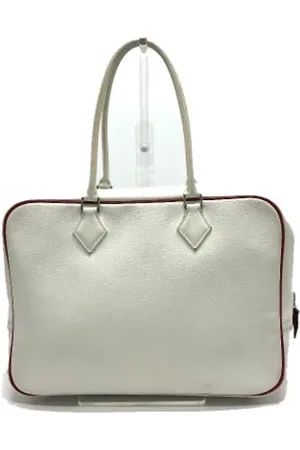Hermès Pre-owned, Dame, Hvid, ONE SIZE, Tyl, Pre-owned Laeder hndtasker