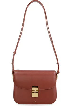 A.P.C. Taske, Dame, Brun, ONE SIZE, Læder, Læder Crossbody Taske med Lås