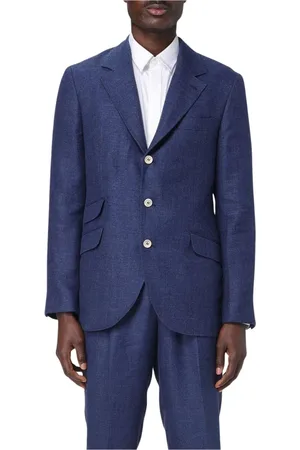 Brunello Cucinelli Jakkesæt, Herre, Blå, XL, Linned, Indigo Linned Blazer
