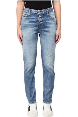 Dsquared2 Jeans, Dame, Blå, L, Uld, Slidte, korte jeans til stilfulde kvinder