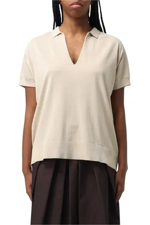 Aspesi Strik, Dame, , S, Bomuld, Kortærmet Strikket Polo Sweater