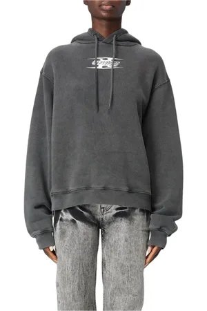 Alexander Wang Sweathshirts & Hoodies, Dame, Grå, XS, Bomuld, Sort Grafisk Print Hættetrøje