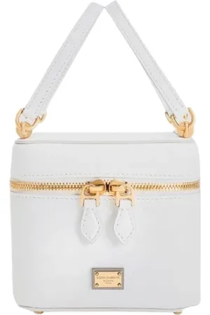 Dolce & Gabbana Taske, Dame, Hvid, ONE SIZE, Læder, Sort Zip Clutch Taske