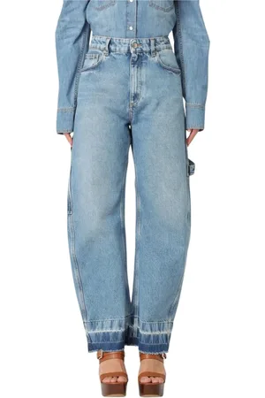 Stella McCartney Jeans, Dame, Blå, W28, Bomuld, Klassiske Blå Wide Leg Jeans