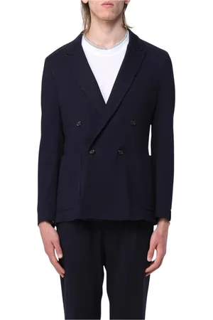 Paolo Pecora Jakke, Herre, Blå, M, Blå Dobbeltbrystet Blazer