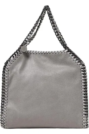 Stella McCartney Taske, Dame, Grå, ONE SIZE, Uld, Mini Tote Chain Detail Skuldertaske