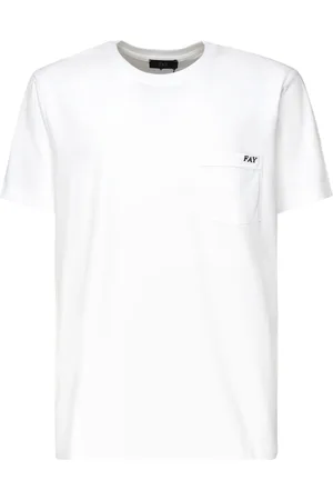 FAY Top, Herre, Hvid, M, Bomuld, Hvide T-shirts og Polos med Lomme