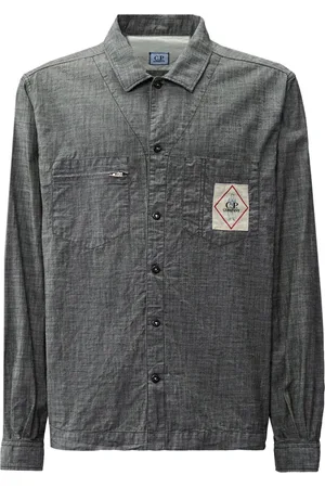 C.P. Company Bluser & Skjorter, Herre, Grå, XL, Grå Chambray Langærmet Skjorte