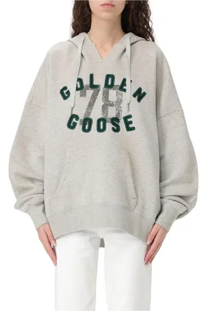 Golden Goose Sweathshirts & Hoodies, Dame, Grå, XS, Bomuld, Grafisk hættetrøje til kvinder