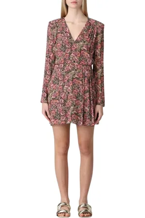 Patrizia Pepe Kjole, Dame, Flerfarvet, 2XS, Farverig Blomstret Wrap Kjole
