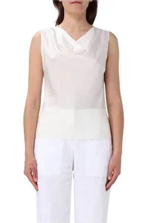 HUGO BOSS Top, Dame, Hvid, XS, Hvid Silke Cowl Neck Top