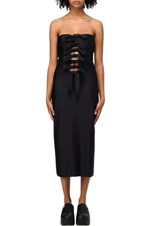 COPERNI Kjole, Dame, Sort, S, Sort Midi Kjole med Cutout Detalje