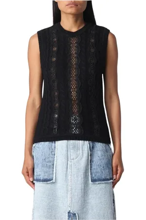 SEA Strik, Dame, Sort, S, Uld, Elegant Merino Uld Vest