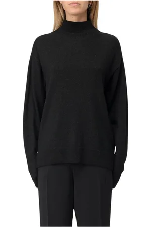 Armani Exchange Strik, Dame, Sort, XS, Uld, Sort Strik Trøje Stilfuldt Design