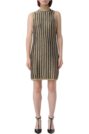 Tom Ford Kjole, Dame, Flerfarvet, M, Polyester, Elegant Sort Strik Mini Kjole