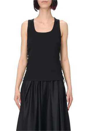 Burberry Top, Dame, Sort, XS, Bomuld, Sort Ribbet Ærmeløs Tank Top