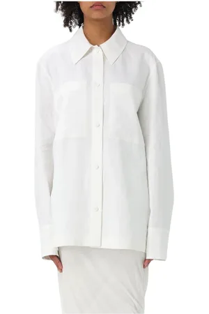 Jil Sander Bluser & Skjorter, Dame, Hvid, S, Linned, Hvid Linned Skjorte Med Afslappet Pasform