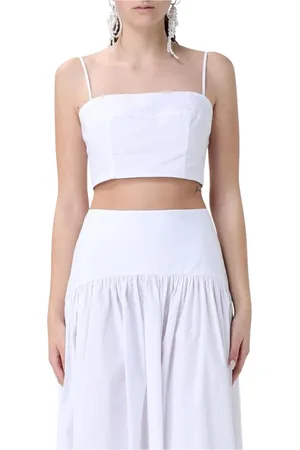 Staud Top, Dame, Hvid, S, Uld, Elegant Hvid Crop Top