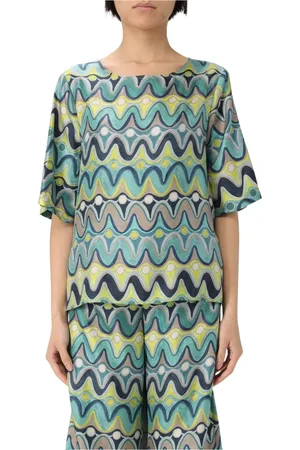 Maliparmi Bluser & Skjorter, Dame, Grøn, S, Grøn V-hals Ribstrikket Sweater