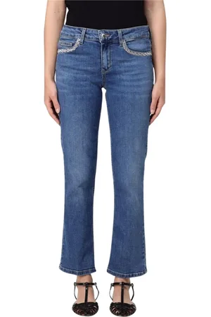 Liu Jo Jeans, Dame, Blå, W27, Uld, Blå Pyntede Straight Leg Jeans