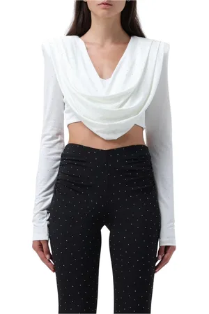 ANIYE BY Top, Dame, Hvid, 2XL, Hvid Draperet Cowl Neck Top