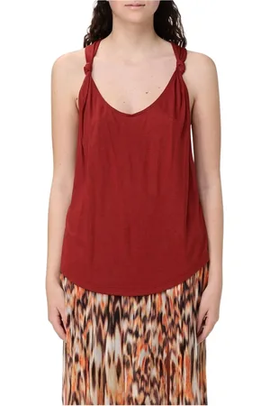 Isabel Marant Top, Dame, Rød, S, Ruffle Detalje Bourgogne Top