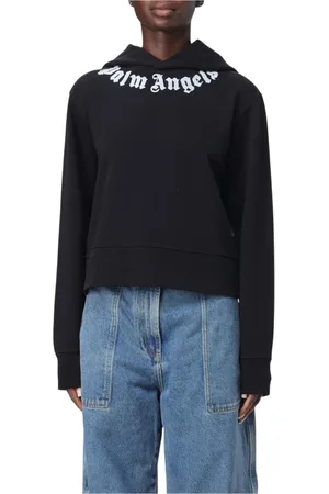 Palm Angels Sweathshirts & Hoodies, Dame, Sort, XS, Bomuld, Sort afslappet fit hættetrøje sweatshirt