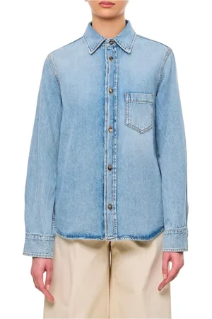 haikure Skjorte, Dame, Blå, L, Denim, Slidt Denim Skjorte