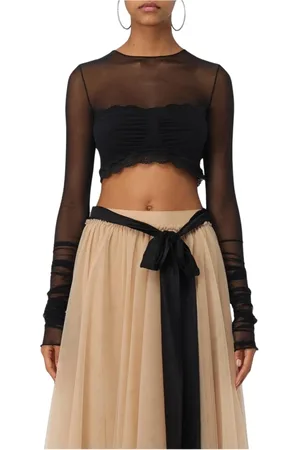 ANIYE BY Top, Dame, Sort, XS, Uld, Sort Blonde Crop Top