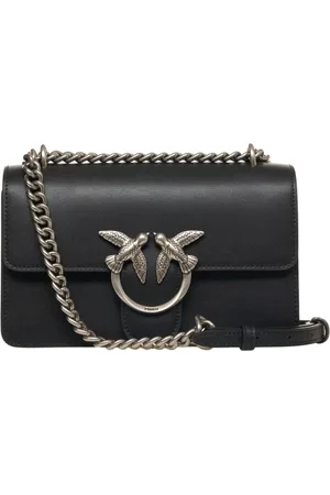 Pinko Taske, Dame, Sort, ONE SIZE, Uld, Elegant sort læder skuldertaske