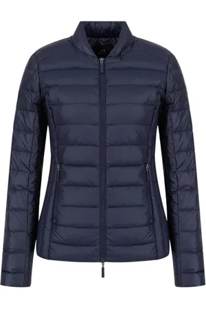 Armani Exchange Jakke, Dame, Blå, M, Uld, Blå overtøj jakke Aw23