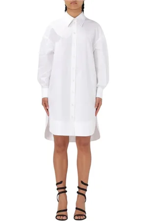 Alexander McQueen Kjole, Dame, Hvid, 2XS, Bomuld, Hvid Poplin Skjortekjole