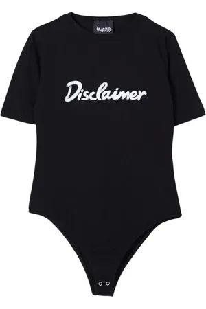 DISCLAIMER Top, Dame, Sort, M, Bomuld, Broderet Logo Bodysuit Elegant Stil