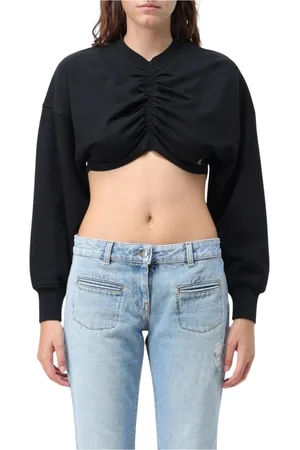 Palm Angels Sweathshirts & Hoodies, Dame, Sort, S, Bomuld, Sort Strik Trøje