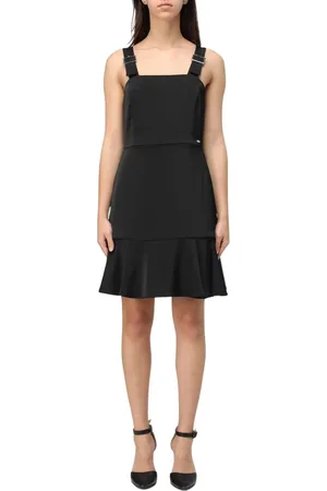 Armani Exchange Kjole, Dame, Sort, L, Sort Mini Kjole med Spænderem