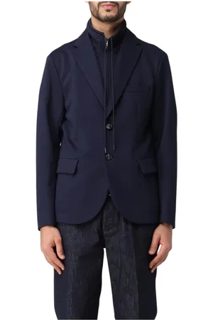 Emporio Armani Jakke, Herre, Blå, L, Marineblå High Neck Blazer