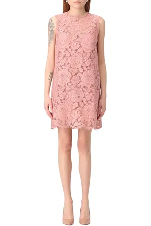 Dolce & Gabbana Kjole, Dame, Lyserød, 3XL, Blonde Mini Kjole Elegant Stil