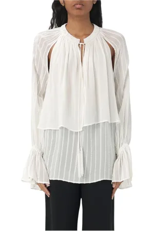 Pinko Bluser & Skjorter, Dame, Hvid, S, Elegant Silkebluse