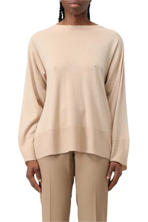 Fabiana Filippi Strik, Dame, Brun, XS, Brun Bådhals Sweater