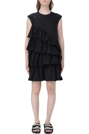 Msgm Kjole, Dame, Sort, S, Bomuld, Sort Rynket Mini Kjole Kvinder Elegant