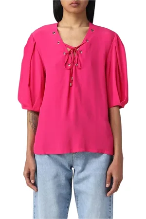 Pinko Bluser & Skjorter, Dame, Lyserød, M, Polyester, Fuchsia LaceUp Blouse