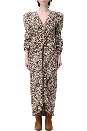 Isabel Marant Kjole, Dame, Flerfarvet, M, Farverig Blomstret Midi Kjole