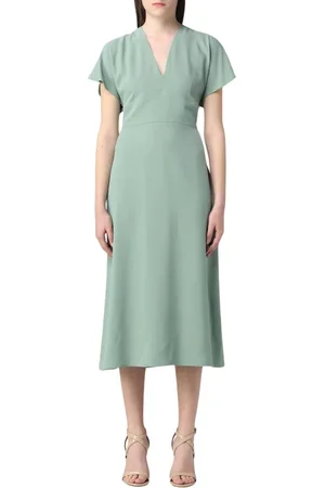 HUGO BOSS Kjole, Dame, Grøn, M, Grøn A-Line V-Neck Midi Kjole