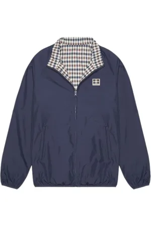 Aquascutum Jakke, Herre, Blå, 2XL, Uld, Vendbar sømandsjakke med justerbar hætte