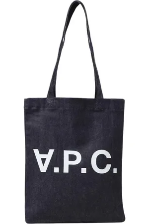 A.P.C. Taske, Dame, Blå, ONE SIZE, Blå Logo Tote Taske