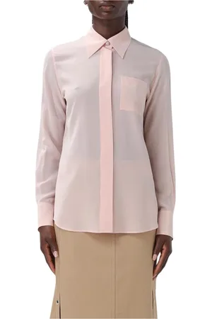 Lanvin Bluser & Skjorter, Dame, Lyserød, XS, Elegant Beige Silk Blouse Shirt