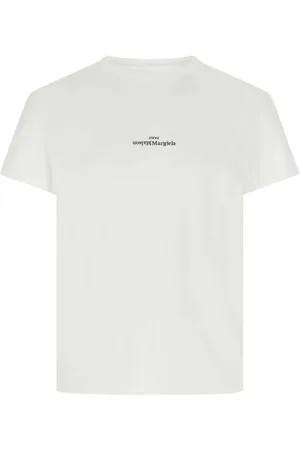 Maison Margiela Top, Herre, Hvid, M, Bomuld, Hvid Bomulds T-Shirt
