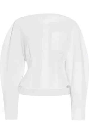 Jacquemus Bluser & Skjorter, Dame, Hvid, S, Bomuld, Hvid Bådhals Skjorte